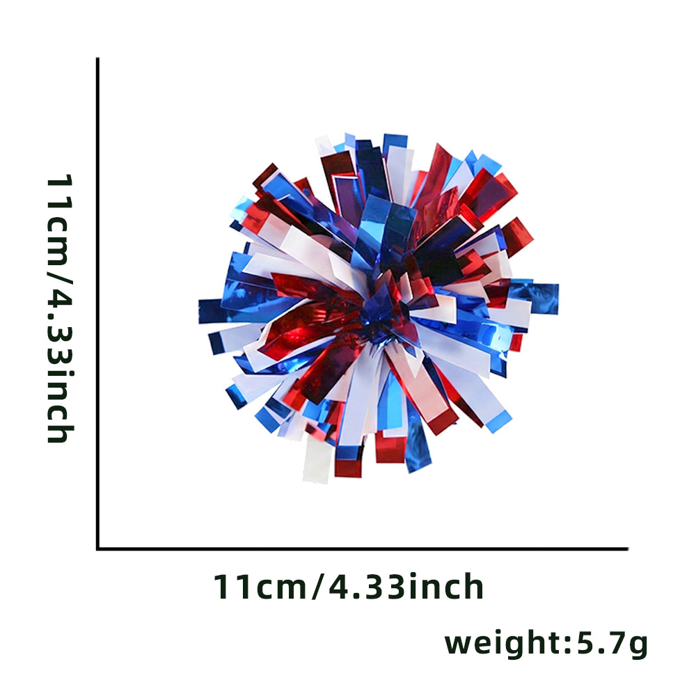 Decoraciones del Día de la Independencia rojo, blanco y azul, estrellas de color redondas, clipes para el pelo del Día Nacional, forma de cabeza de bola