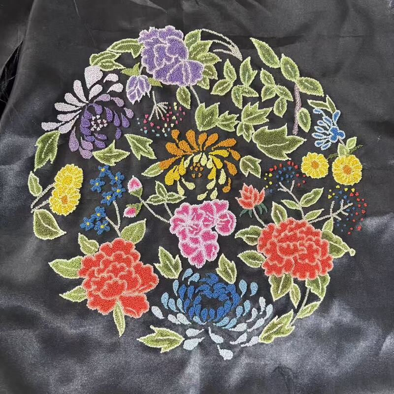 苏绣纯手工打籽绣30圆国风刺绣服装绣片厂家批发|undefined