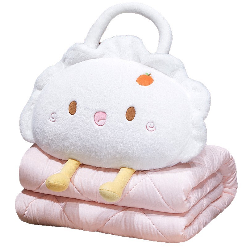 Cojín manta dos en uno Set de 2 de peluche relleno de algodón PP para oficina y auto