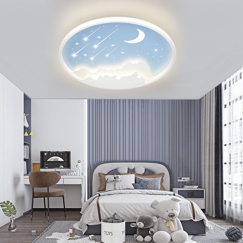 Luz de techo de protección de ojos sala de niños atmósfera moderna simple sala de estar moderna simple de espectro completo Zhongshan lámparas de dormitorio principal