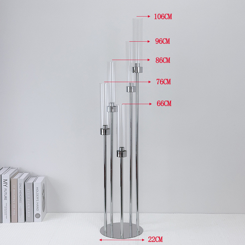 Accesorios de boda transfronterizos de hierro forjado galvanizado de oro candelabros de fiesta de decoración de mesa de boda