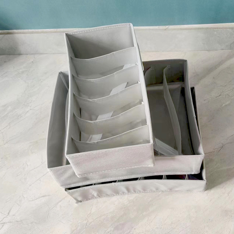 Amazon tres piezas de tela caja de almacenamiento casera plegable caja de acabado calcetines caja de almacenamiento de ropa al por mayor