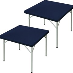 国境を越えた売れ筋ミルクシルクハーフパックスクエア86*86cmテーブルカバー、伸縮性ゴムバンド付き、洗える、パーティー、ディナー、アウトドア用