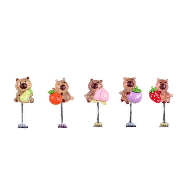 Lindo oso de frutas adornos de coche dibujos animados coche consola central navegación decoraciones de pantalla sacudiendo la cabeza adornos resina