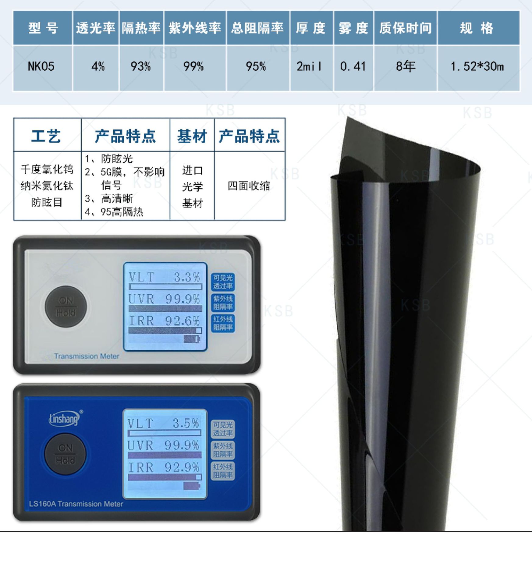 Car film wholesale car insulation glass film explosion-proof sunscreen glass film car solar film wholesale 4S shop