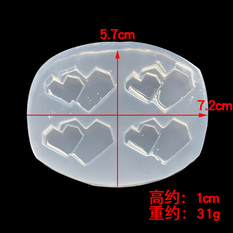 Espejo amor molde de silicona cristal epoxi DIY doble amor joyería material paquete teléfono móvil Shell accesorios molde decorativo