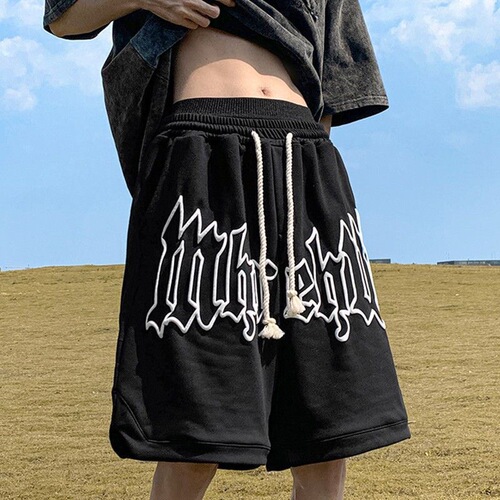 Men's Summer American Style Bootcut Bubble Shorts, Casual Trendy Brand Ins Sports Loose Plus Size Basketball Pants
