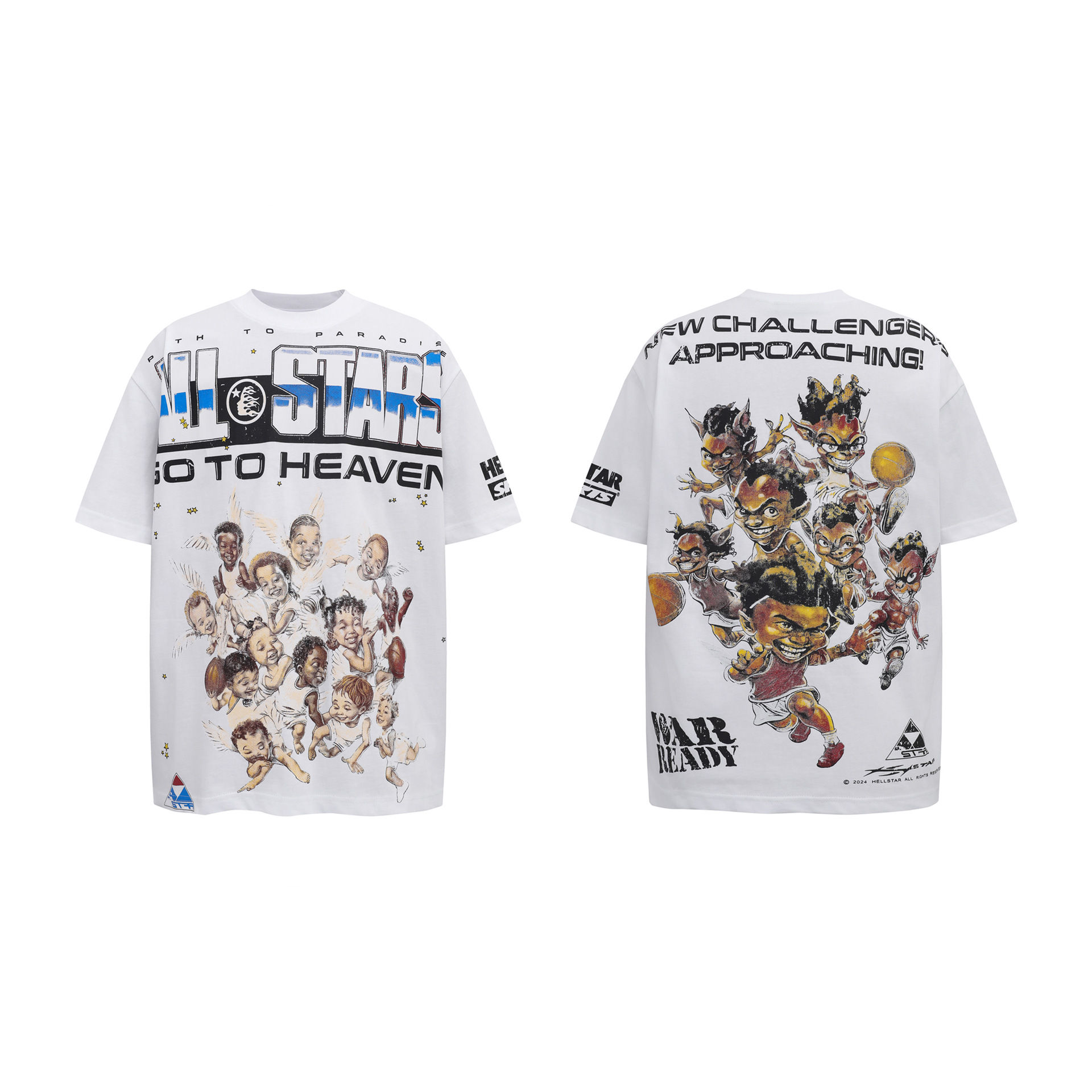 2023 verano nuevo estilo marca de moda europea y americana para hombres y mujeres con el mismo estilo suéter suelto camiseta de manga corta adolescente casual tee