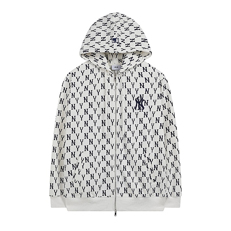 New cross-border MLB autumn and winter model, full-print monogram logo, unisex couple's hoodie with zipper and long sleeves New cross-border MLB autumn and winter model, full-print monogram logo, unisex couple's hoodie with zipper and long sleeves