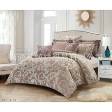 跨境外贸绣花大提花系列羽绒被套三件套水洗柔软床上用品带拉链封