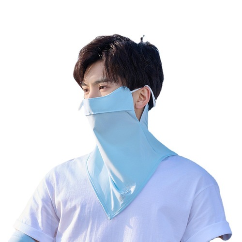Sun protection mask men's face covering kini neck men's full face veil neck guard men's ice silk scarf men's sun protection