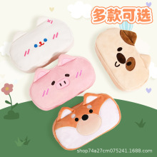 高颜值大容量笔袋可爱卡通小学生文具袋毛绒刺绣拉链文具收纳包