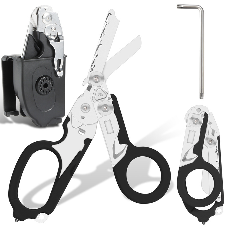 Six-In-One Multifunctional Trauma Scissors, Laisewen's Same Model of Raptor Rescue Pliers, with K Sheath Set for Easy Storage