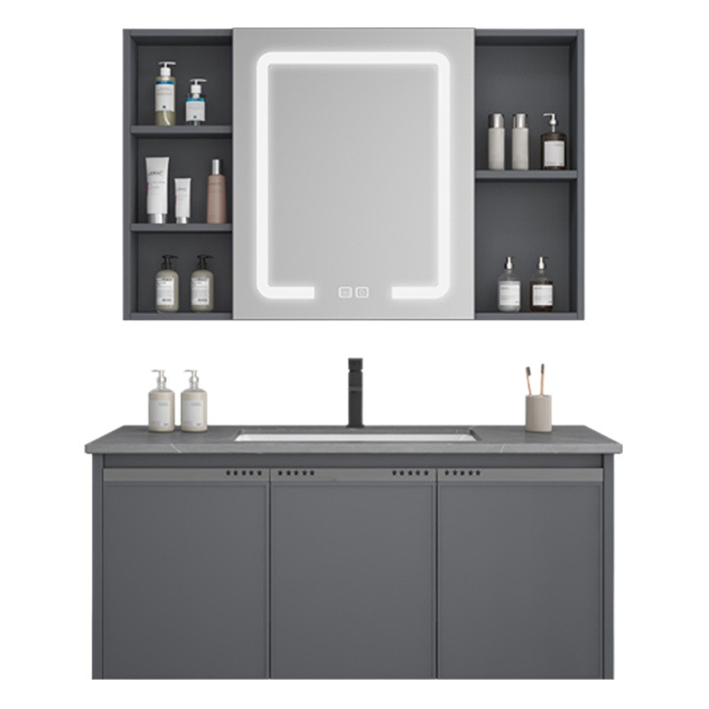 Gabinete de baño de aluminio de espacio de cerámica integrado baño Baño gabinete de baño lavabo combinación de lavabo
