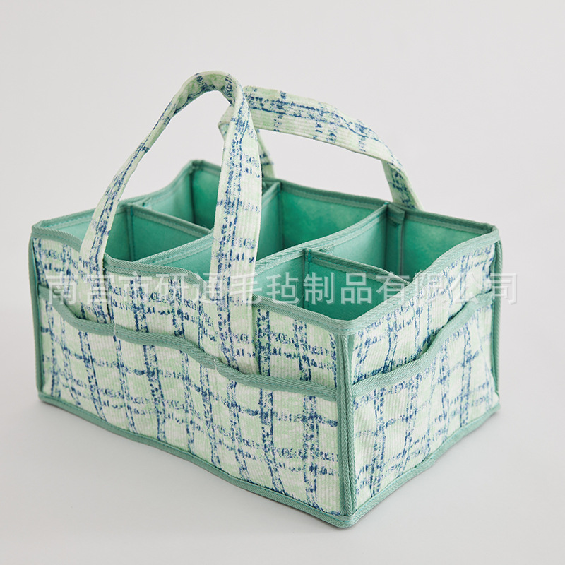 녹색 격자 무늬 [펠트 파티션]  38*25*18cm