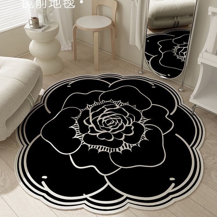 Xiaoxiangfeng Light Luxury Flower Imitation Cashmere Floor Mat Living Room Bedroom Decorative Carpet Non-Slip Wear-Resistant Foot Mat Wholesale Delivery