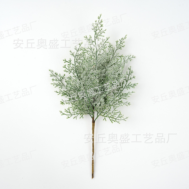 跨境人造雪松红浆果绿树枝茎仿真松果蓝莓圣诞节花瓶装饰花束插枝|undefined