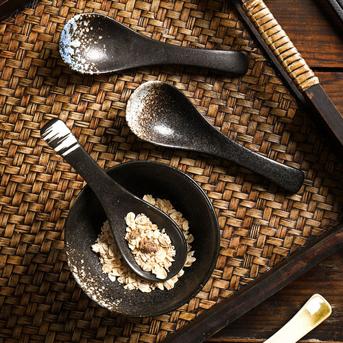 Cross-border ceramic spoon creative household spoon rice spoon Japanese cuisine restaurant hotel hotel spoon manufacturer wholesale