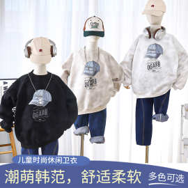 2025春款儿童卫衣男童女童韩版脏脏套头衫中大童宽松上衣宽松休闲