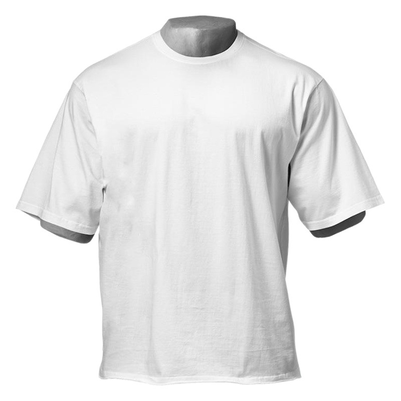Comercio exterior más tamaño color sólido en blanco culturismo suelto fitness deportes de manga corta Camiseta hombres de moda transpirable camisa de media manga de los hombres