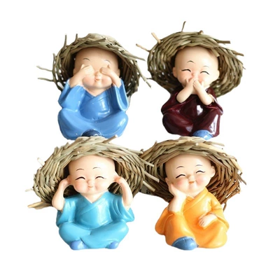 car straw hat small monk five: Car ornaments