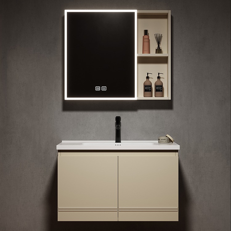 gabinete de baño de acero inoxidable simple gabinete de lavabo de cerámica integral gabinete de lavabo facial gabinete de espejo de belleza