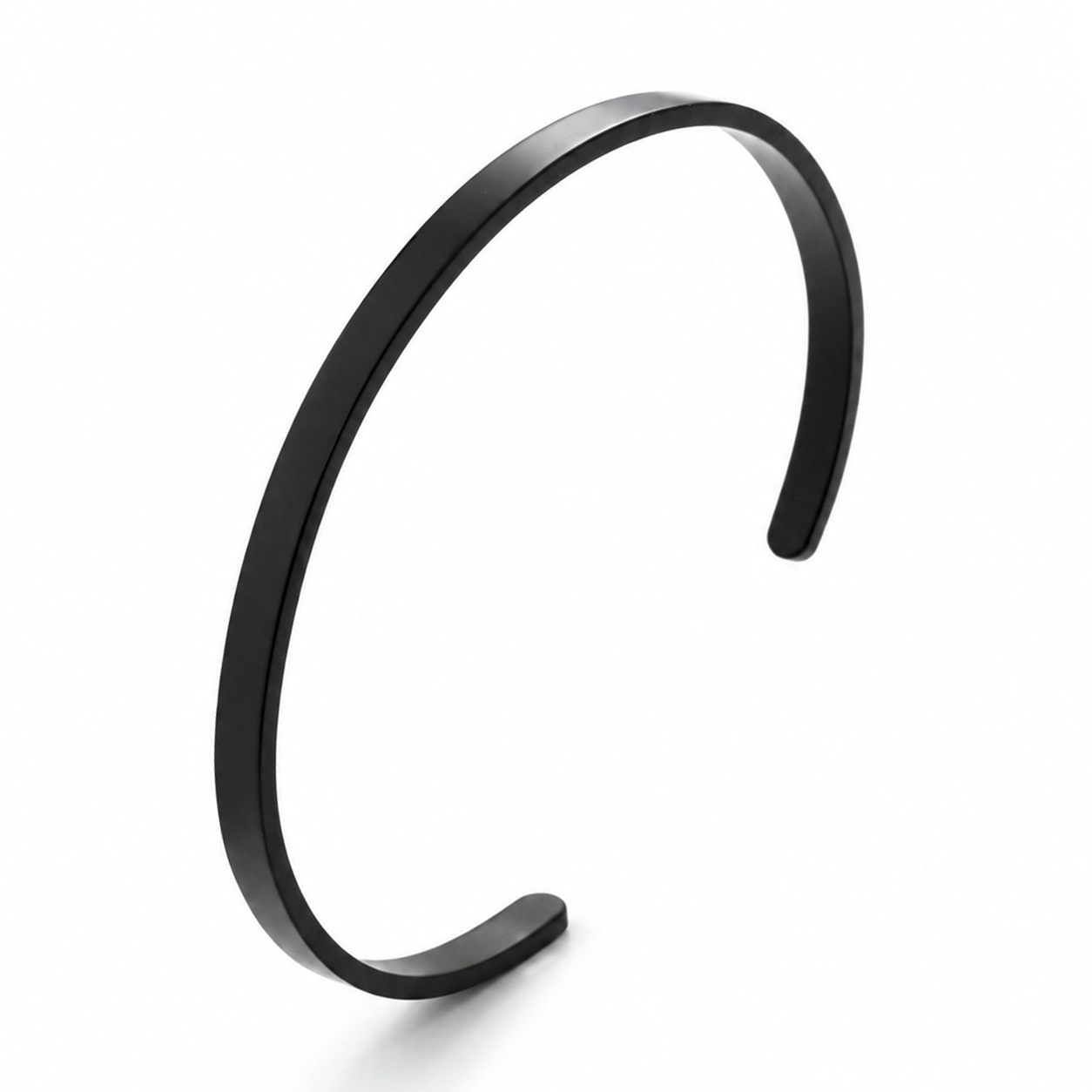 Pulseras de pareja populares europeas y americanas, joyería de metal con superficie lisa, magnética, ajustable y de extremo abierto para hombres y mujeres.