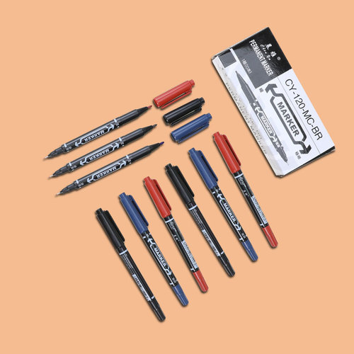 Cross-border small double-ended hook line pen oil-based non-fading water-based erasable painting marker pen art marker wholesale