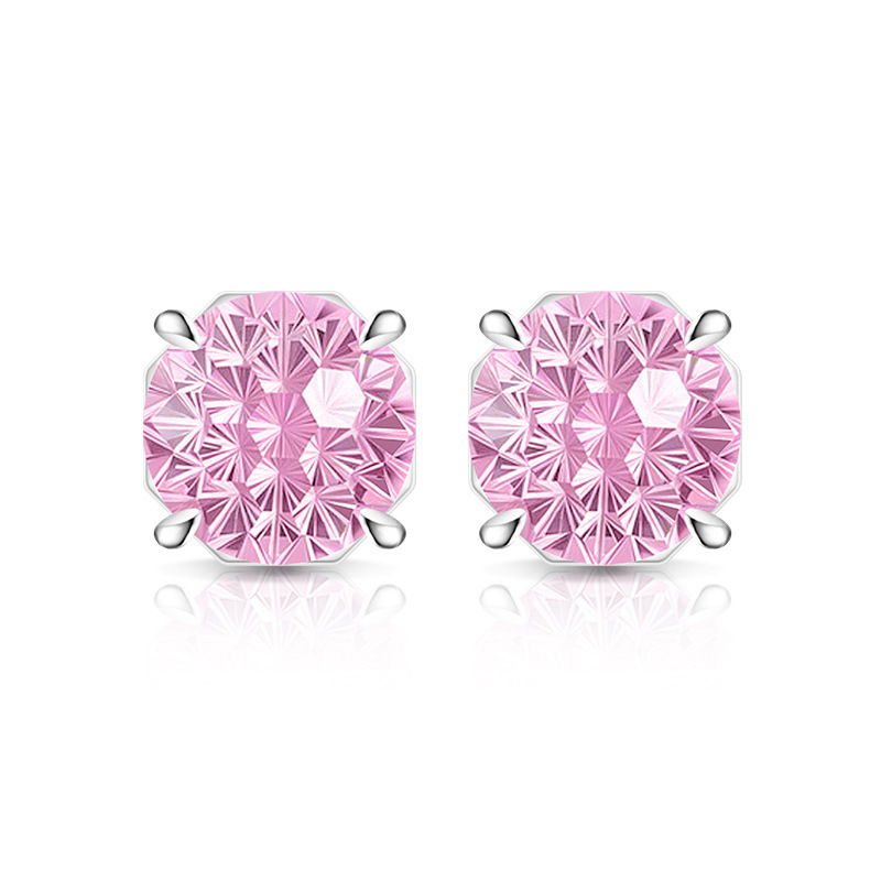 Octagonal Gemstone Drop Stud Earrings For Women Elegant Design_voghion.com