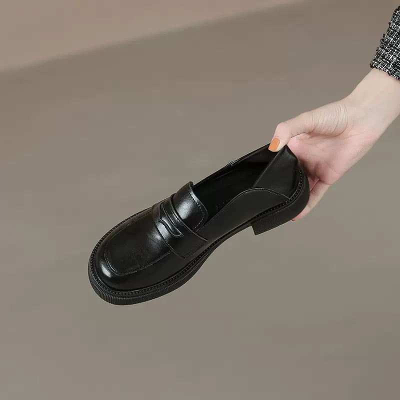 黑色通勤百搭超软单鞋jk制服鞋平底英伦风小皮鞋2025春季乐福鞋女