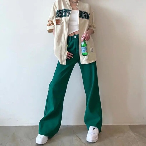 High-waisted loose wide-leg women's jeans