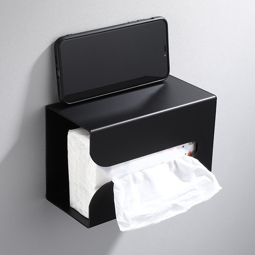Black kitchen tissue box tissue box tissue holder household upside down wall-mounted paper tissue box bathroom universal
