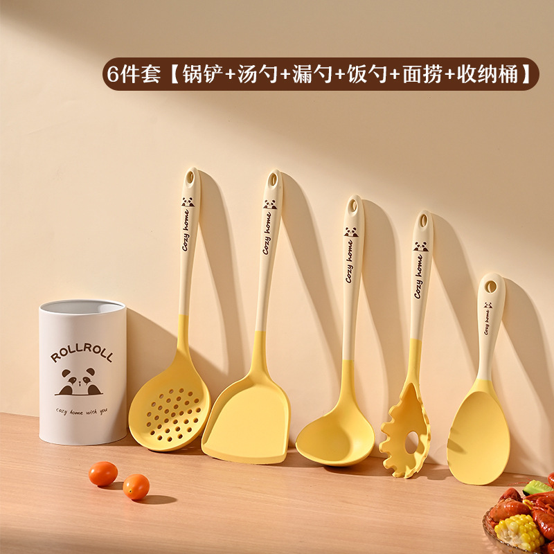 Pinpinyou シリコーンスパチュラ食品グレードノンスティックスパチュラ高温耐性調理スプーン家庭用キッチン用品セット|undefined
