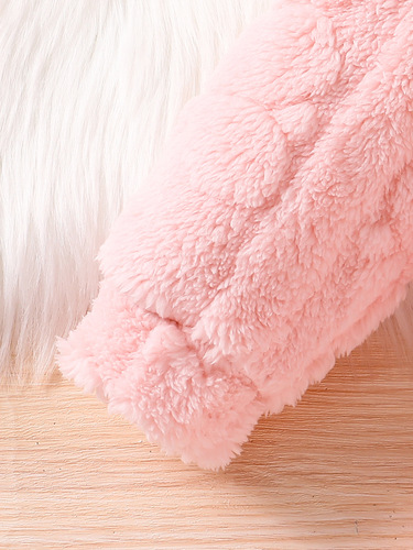 eBay Best Selling Spring and Autumn Baby Girls Cartoon Hooded Plush Jacket with Fleece Warm Long Sleeve Sweatshirt