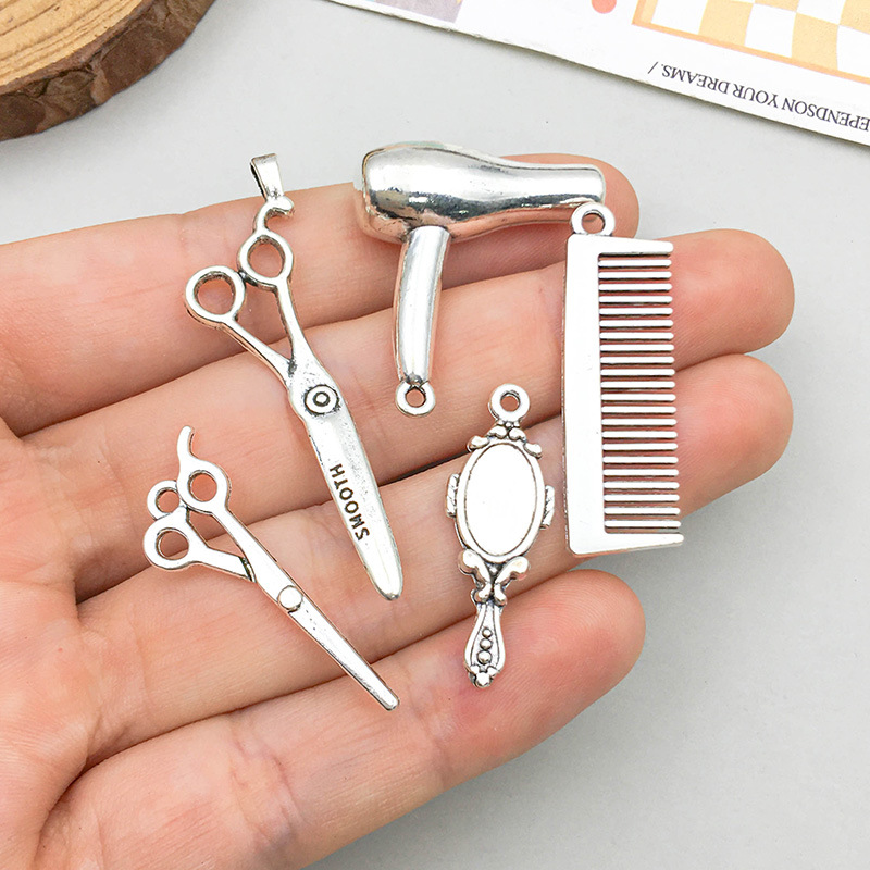 1 nueva aleación de plata antigua simulación de lavado, corte y soplado serie accesorios colgante DIY accesorios de joyería casera material