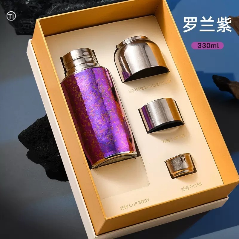 高级感纯钛小巧钛杯高颜值男女生可爱杯子礼盒装办公便携保温钛杯|undefined
