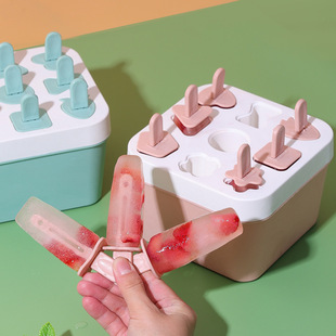 Household DIY Ice Cream Mold Popsicle Ice Cream Sorbet Model Homemade Simple Demoulding Popsicle with Cover Mold