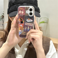 ins风蛋糕啤酒卡通人物适用iPhone17苹果16ProMax/15手机14壳新款