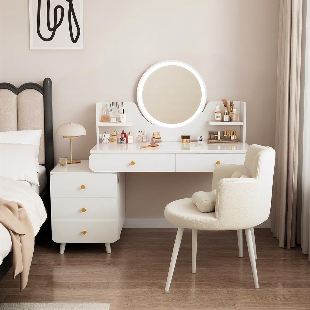 Comodador personalizado dormitorio mesa de maquillaje armario de almacenamiento multifuncional armario de almacenamiento escritorio doméstico simple librería