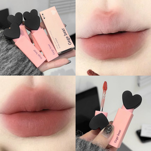 Gege bear dreamy sweetheart velvet lip glaze low saturation makeup lipstick matte matte not easy to touch cup white