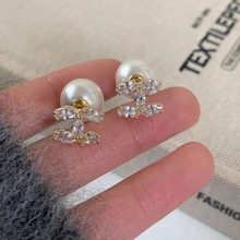 小香风银色锆石耳环高级感气质耳钉女小众设计轻奢独特时尚耳饰品