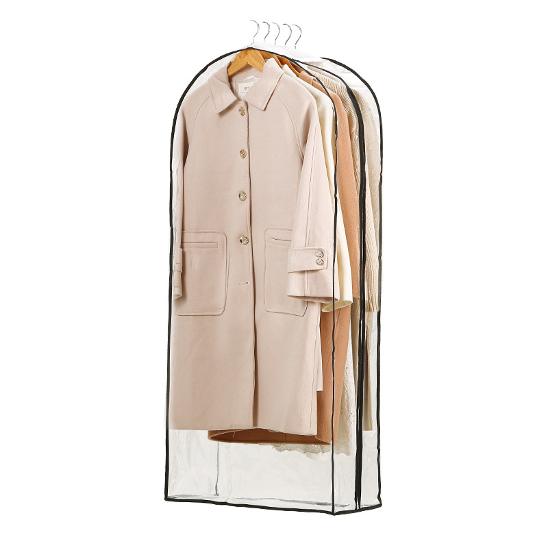 Hogar transparente apertura lateral impermeable cubierta de traje armario colgante abrigo tridimensional bolsa a prueba de polvo chaqueta de plumón bolsa de almacenamiento