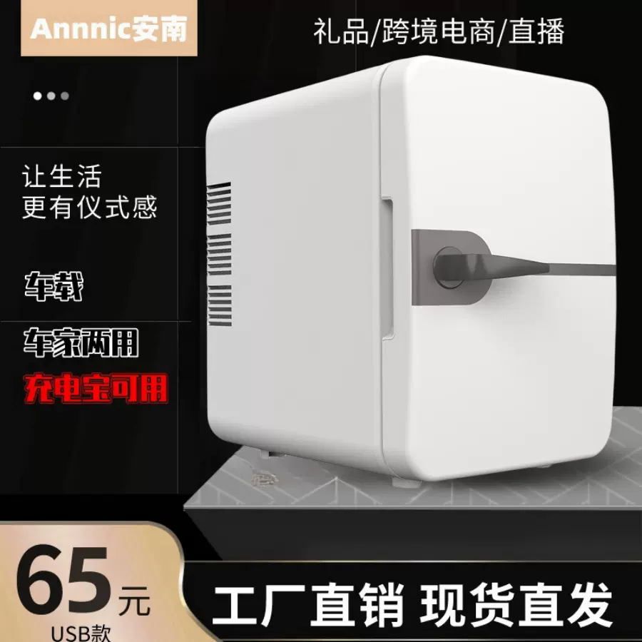 6L把手款美妆冰箱车家两用制冷制热面膜护肤品冷藏宿舍家用跨境