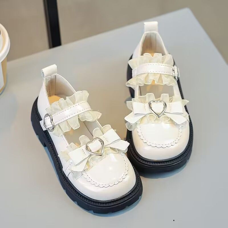 Children's 2025 Spring and Autumn Girls' Small Leather Shoes Dance Performance Single Shoes Soft Sole Anti-Slip Medium and Large Children's Shoes Fairy Shoes
