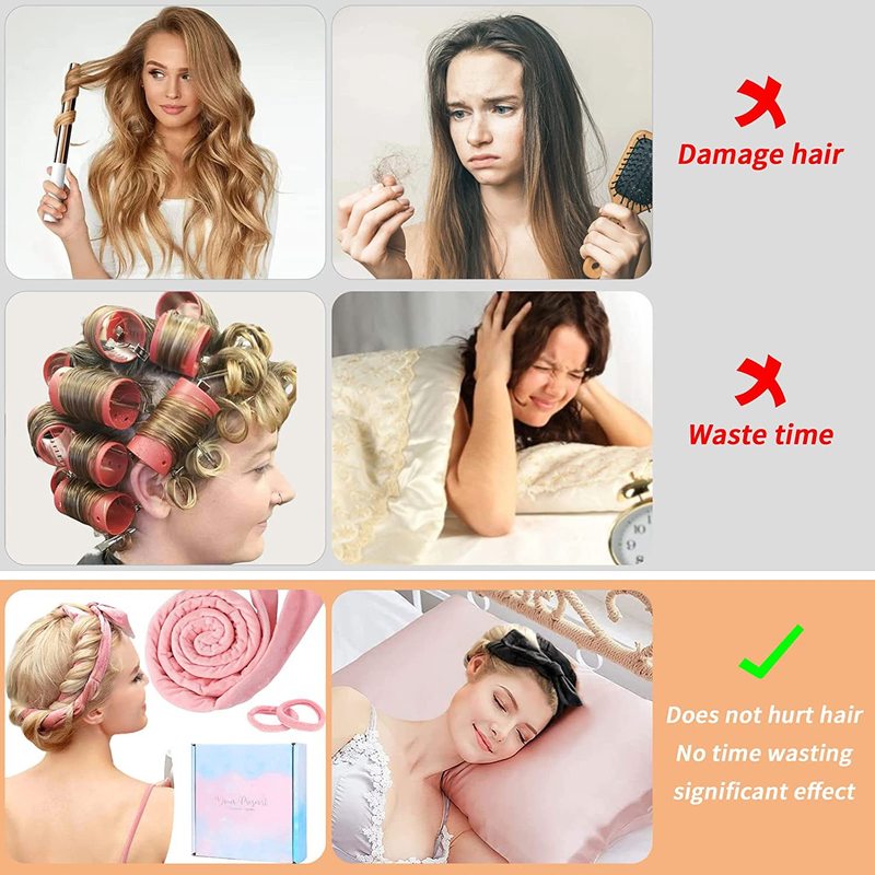 クロスボーダー Amazon レイジー ノンヒートヘアアイロン ヘアバンド カーリングヘアアイロン ヘアサロン ビッグウェーブ スリーピング ギフトボックスセット|undefined