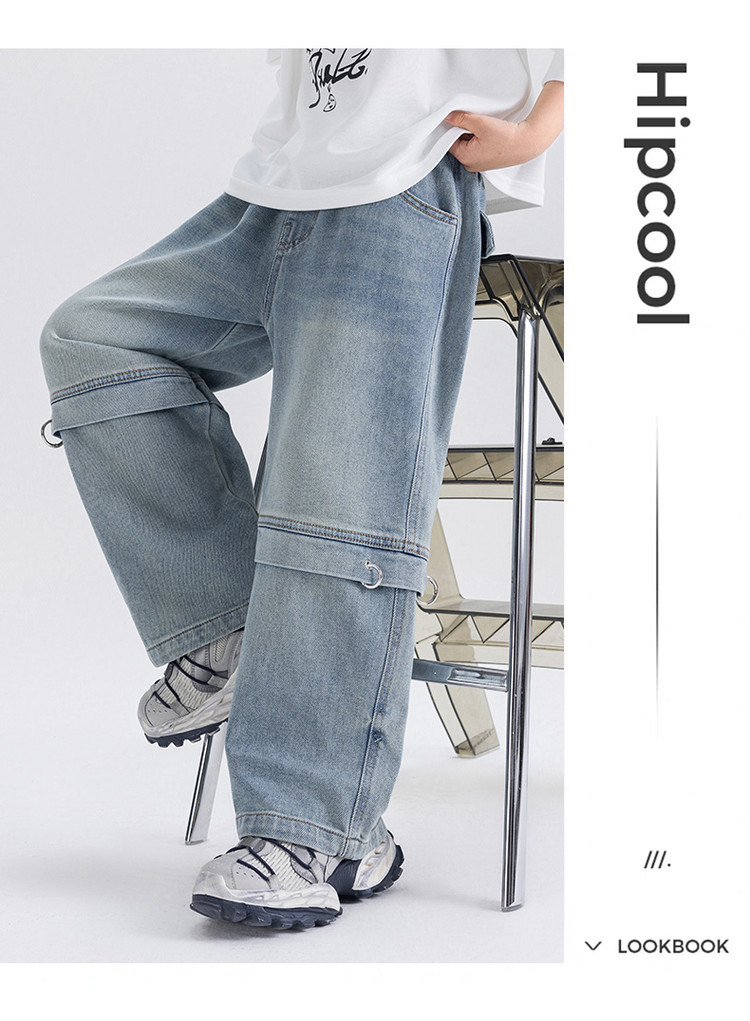 Kinder Jeans Cargohose Aus Denim Für Mädchen Bequeme Passform_voghion.com