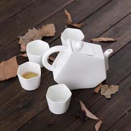 简约现代创意白色陶瓷茶具茶杯样板间售楼处酒店会所茶几装饰摆件