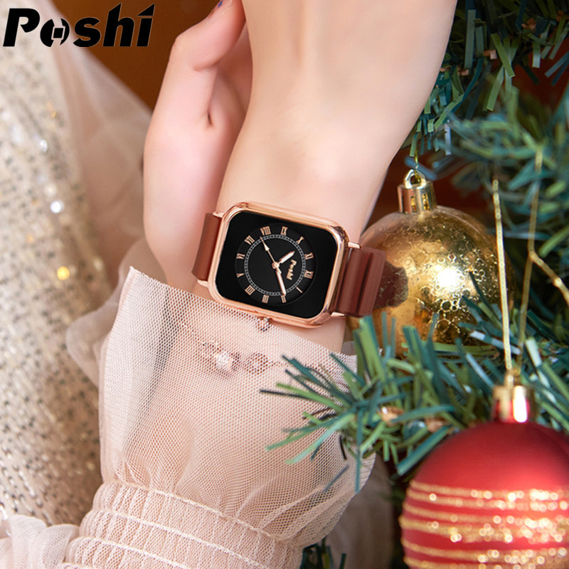 POSHI moda de todos los partidos de los hombres y las mujeres reloj de cuarzo fábrica al por mayor de moda creativa de silicona luminoso pequeño reloj cuadrado