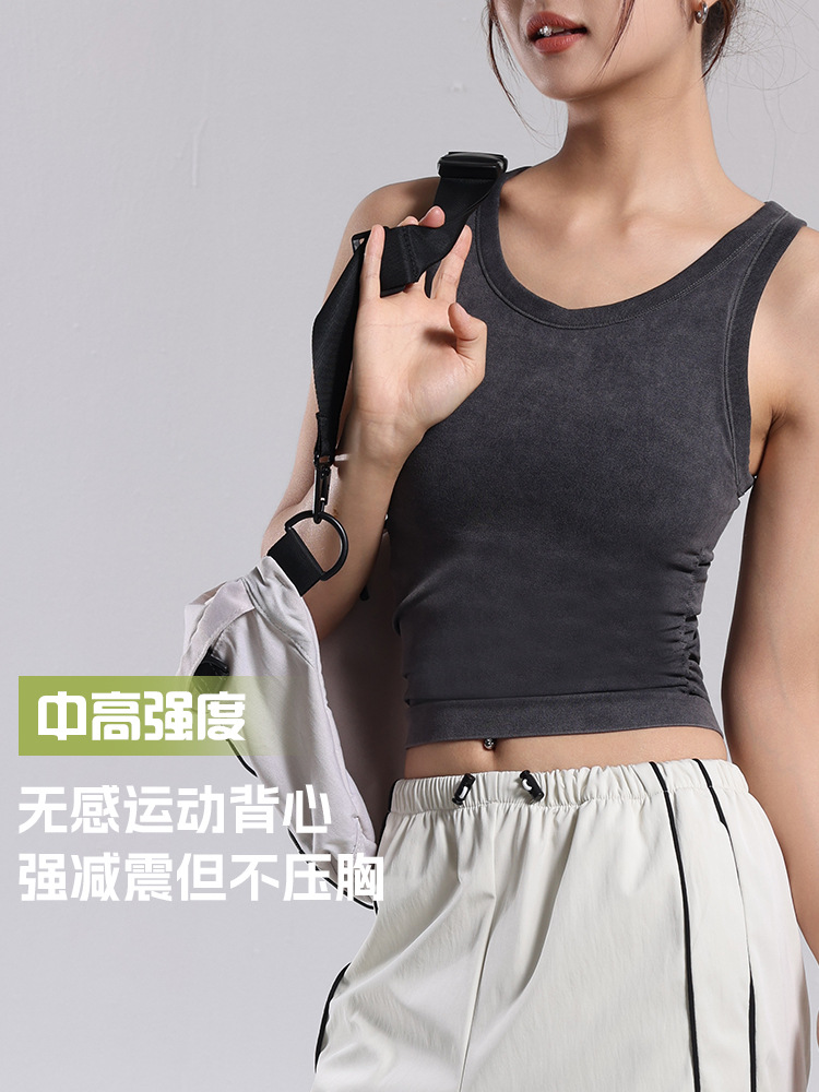 Chaleco de yoga deportivo de copa sin costuras para mujer moda al aire libre transpirable ropa exterior para correr fitness sin mangas hermosa espalda