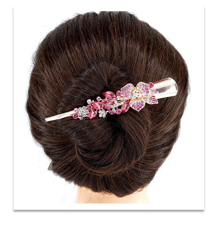 Simple Style Flower Alloy Inlay Rhinestones Hair Clip 1 Piece display picture 1